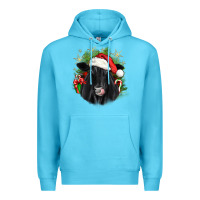 Ocean Blue christmas black angus Premium Hoodie - JahusDesignShop