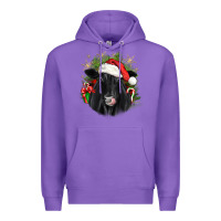 Purple christmas black angus Premium Hoodie - JahusDesignShop