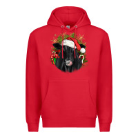Red christmas black angus Premium Hoodie - JahusDesignShop