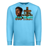Ocean Blue a wise man puts god first Premium Sweatshirt - texasbilliewilder