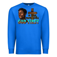 True Royal a wise man puts god first Premium Sweatshirt - texasbilliewilder