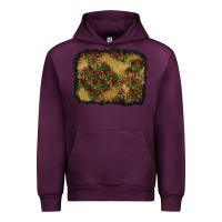 Mauve Wine christmas trees and leopard background Urban Hoodie - BundleAndBundleShop