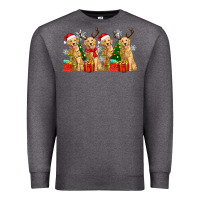 Charcoal Heather golden dogs with christmas Premium Sweatshirt - Zillion Design Studio