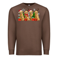 Golden Dogs With Christmas Premium Sweatshirt | Teevron