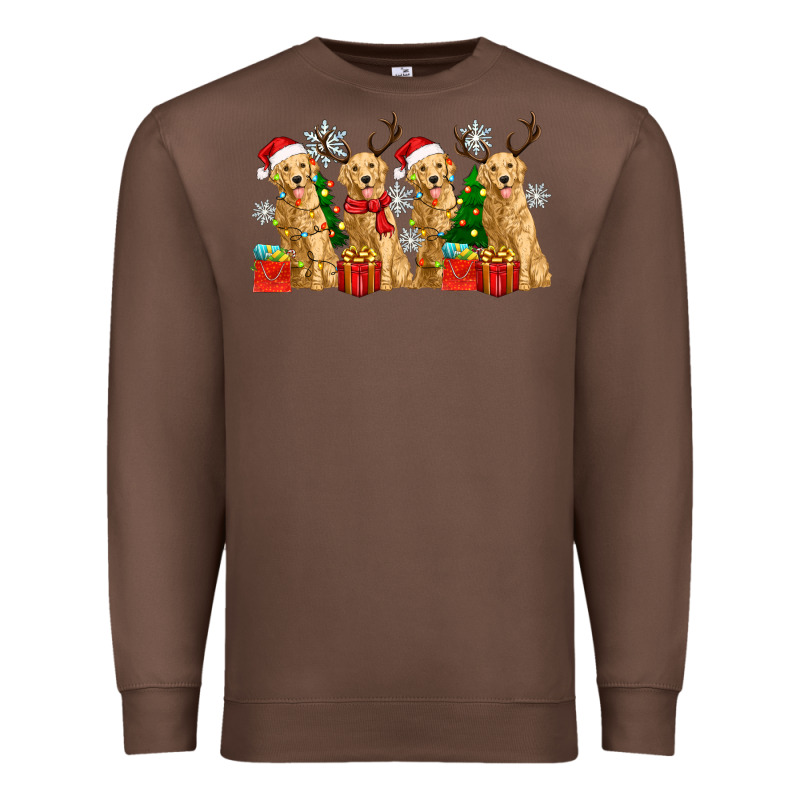 Golden Dogs With Christmas Premium Sweatshirt by Zillion Design Studio | Teevron