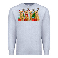Heather Grey golden dogs with christmas Premium Sweatshirt - Zillion Design Studio