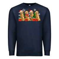 Navy golden dogs with christmas Premium Sweatshirt - Zillion Design Studio