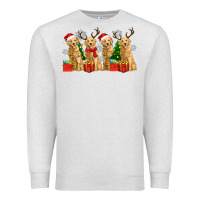 Oatmeal Heather golden dogs with christmas Premium Sweatshirt - Zillion Design Studio