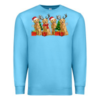 Ocean Blue golden dogs with christmas Premium Sweatshirt - Zillion Design Studio