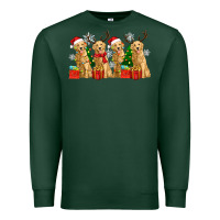 Sports Green golden dogs with christmas Premium Sweatshirt - Zillion Design Studio