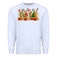 White golden dogs with christmas Premium Sweatshirt - Zillion Design Studio