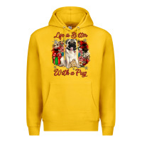 Lemon Christmas life is better with a pug Premium Hoodie - JahusDesignShop