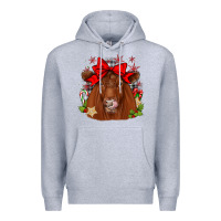 Heather Grey christmas red angus Premium Hoodie - JahusDesignShop