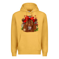 Mustard christmas red angus Premium Hoodie - JahusDesignShop
