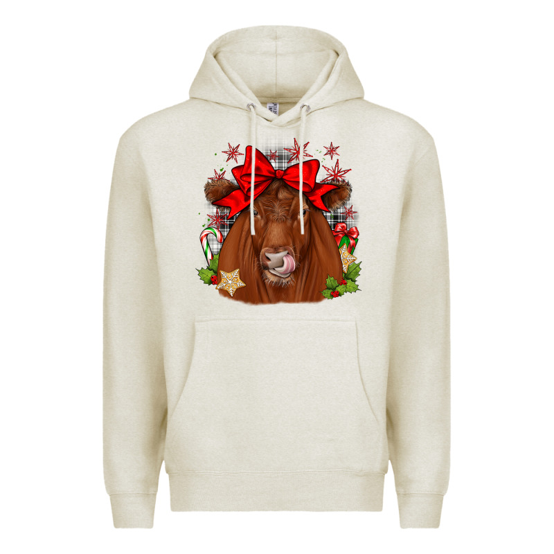 Christmas Red Angus Premium Hoodie by JahusDesignShop | Teevron