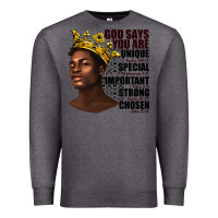 Charcoal Heather afro man god says you are Premium Sweatshirt - texasbilliewilder