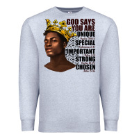 Heather Grey afro man god says you are Premium Sweatshirt - texasbilliewilder