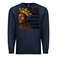 Navy afro man god says you are Premium Sweatshirt - texasbilliewilder