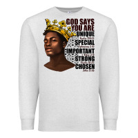 Oatmeal Heather afro man god says you are Premium Sweatshirt - texasbilliewilder