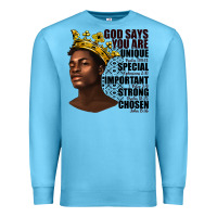 Ocean Blue afro man god says you are Premium Sweatshirt - texasbilliewilder