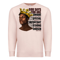 Pale Pink afro man god says you are Premium Sweatshirt - texasbilliewilder