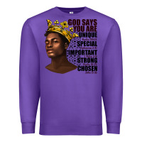 Purple afro man god says you are Premium Sweatshirt - texasbilliewilder