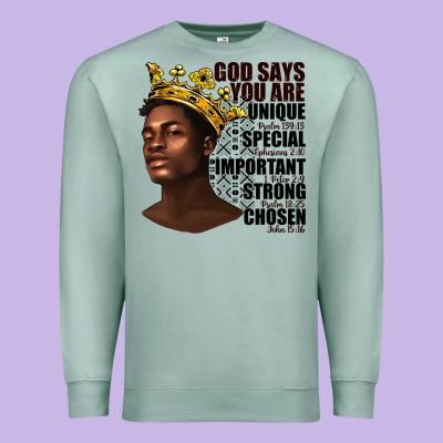 Premium Sweatshirt afro man god says you are