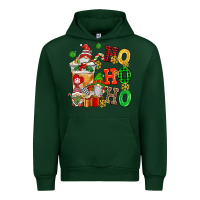 Forest Green ho ho ho christmas latte with gnomies Urban Hoodie - AdoDesignShop