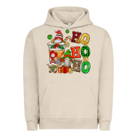 Pigment French Oak ho ho ho christmas latte with gnomies Urban Hoodie - AdoDesignShop
