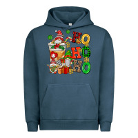 Pigment Midnight Navy ho ho ho christmas latte with gnomies Urban Hoodie - AdoDesignShop