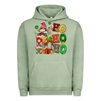 Pigment Oil Green ho ho ho christmas latte with gnomies Urban Hoodie - AdoDesignShop