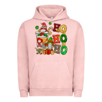 Pigment Salmon ho ho ho christmas latte with gnomies Urban Hoodie - AdoDesignShop