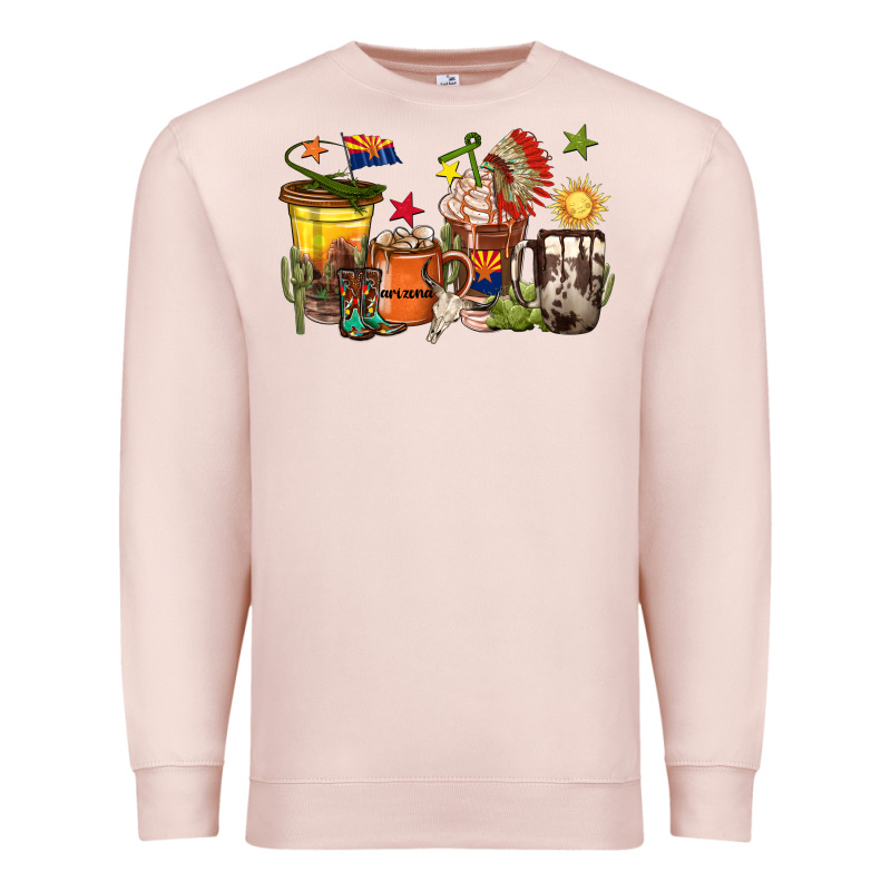Arizona Coffee Cups Premium Sweatshirt by texasbilliewilder | Teevron