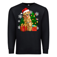 Black christmas golden dog Premium Sweatshirt - Zillion Design Studio