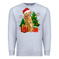Heather Grey christmas golden dog Premium Sweatshirt - Zillion Design Studio