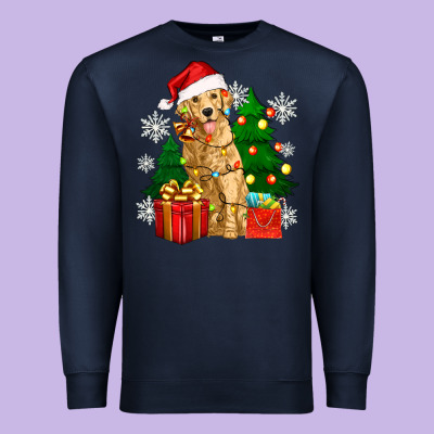 Christmas Golden Dog Premium Sweatshirt Designed By Zillion Design Studio