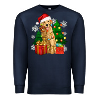 Navy christmas golden dog Premium Sweatshirt - Zillion Design Studio