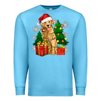 Ocean Blue christmas golden dog Premium Sweatshirt - Zillion Design Studio