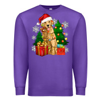 Purple christmas golden dog Premium Sweatshirt - Zillion Design Studio