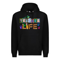 Black teacher life Premium Hoodie - AdoDesignShop