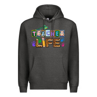 Charcoal Heather teacher life Premium Hoodie - AdoDesignShop