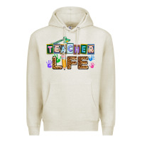 Oatmeal Heather teacher life Premium Hoodie - AdoDesignShop