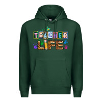 Sports Green teacher life Premium Hoodie - AdoDesignShop