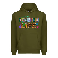 Army Green teacher life Premium Hoodie - AdoDesignShop
