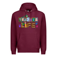 Burgundy teacher life Premium Hoodie - AdoDesignShop
