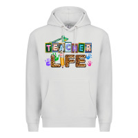 Dove Grey teacher life Premium Hoodie - AdoDesignShop