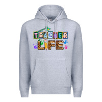 Heather Grey teacher life Premium Hoodie - AdoDesignShop