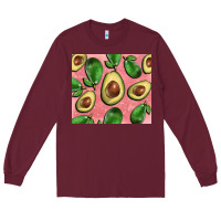 Burgundy avacado pink tumbler Long Sleeve Tee - BarkalooDesign