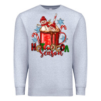 Heather Grey hot cocoa  season Premium Sweatshirt - Zillion Design Studio