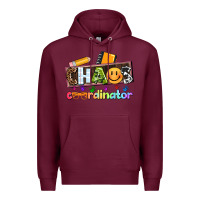 Burgundy teacher chaos coordinator Premium Hoodie - AdoDesignShop